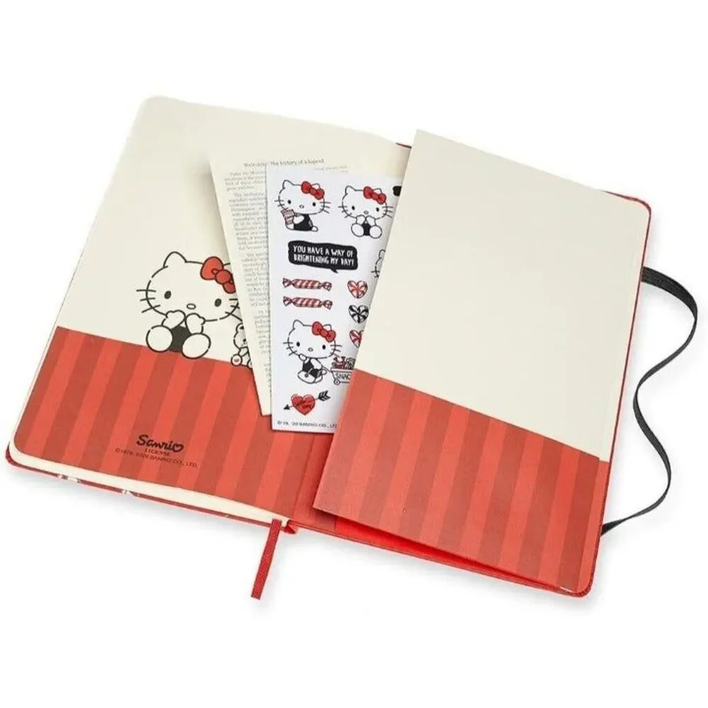 MOLESKINE Limited Edition Hello Kitty Notebook, Red, Ruled, Hard Cover